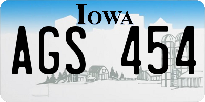 IA license plate AGS454