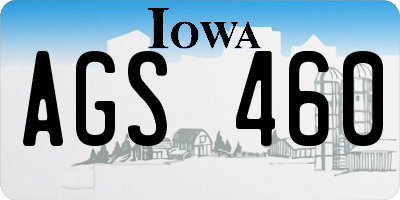 IA license plate AGS460