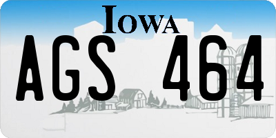 IA license plate AGS464