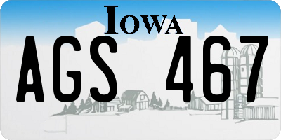 IA license plate AGS467