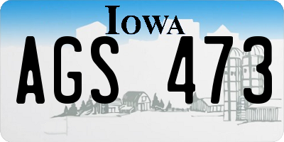 IA license plate AGS473