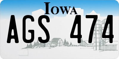 IA license plate AGS474