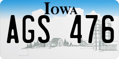 IA license plate AGS476