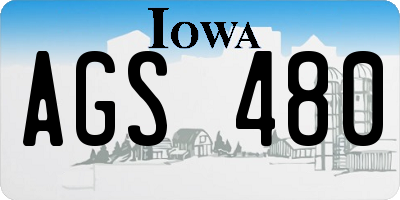 IA license plate AGS480