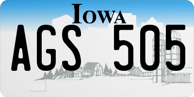 IA license plate AGS505