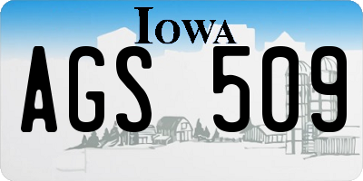 IA license plate AGS509