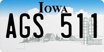 IA license plate AGS511