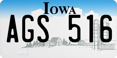 IA license plate AGS516