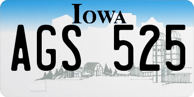 IA license plate AGS525