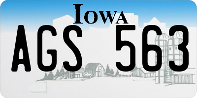 IA license plate AGS563