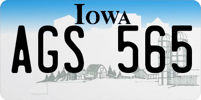 IA license plate AGS565