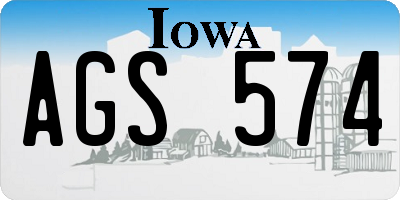 IA license plate AGS574