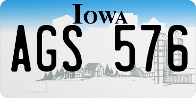 IA license plate AGS576