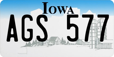 IA license plate AGS577