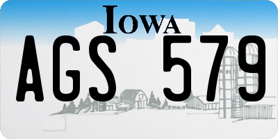 IA license plate AGS579