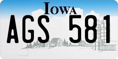 IA license plate AGS581