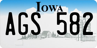 IA license plate AGS582