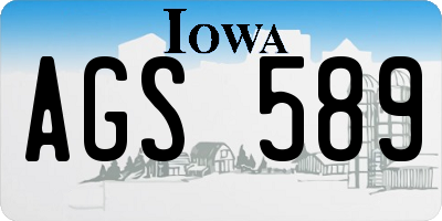 IA license plate AGS589