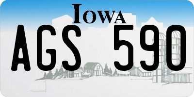 IA license plate AGS590