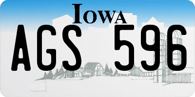 IA license plate AGS596