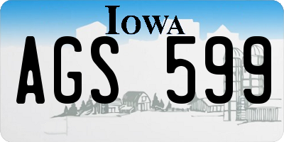 IA license plate AGS599