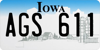 IA license plate AGS611