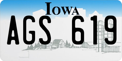 IA license plate AGS619