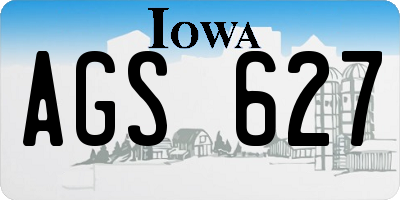 IA license plate AGS627