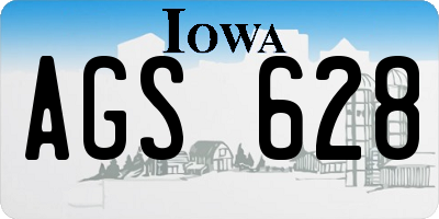 IA license plate AGS628