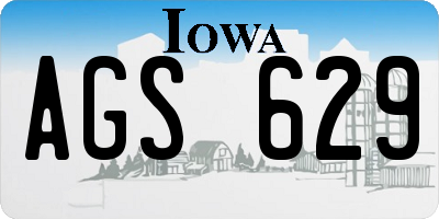 IA license plate AGS629