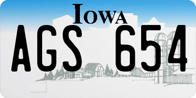 IA license plate AGS654