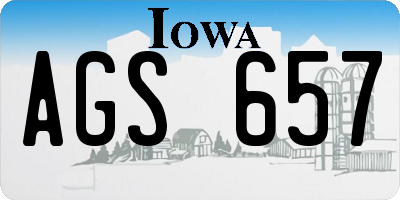 IA license plate AGS657