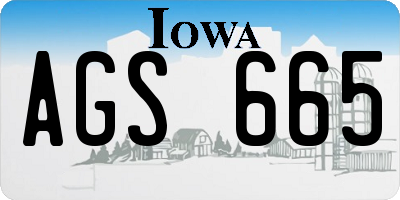 IA license plate AGS665