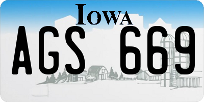 IA license plate AGS669