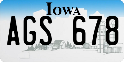 IA license plate AGS678