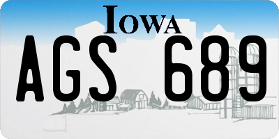 IA license plate AGS689