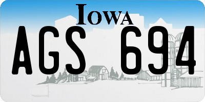 IA license plate AGS694