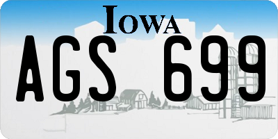 IA license plate AGS699