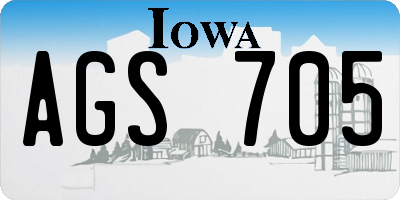 IA license plate AGS705
