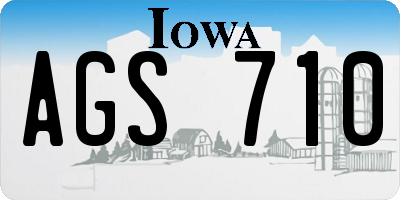 IA license plate AGS710