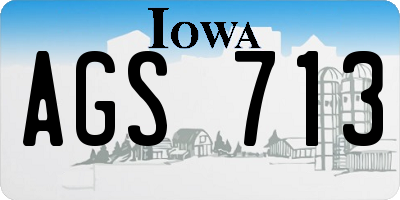 IA license plate AGS713