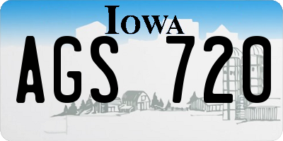 IA license plate AGS720