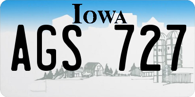IA license plate AGS727