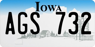 IA license plate AGS732