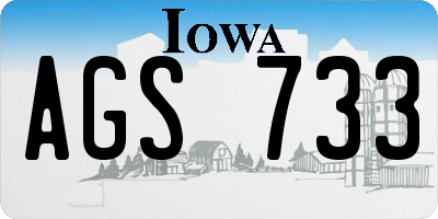 IA license plate AGS733