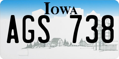 IA license plate AGS738