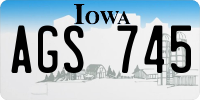 IA license plate AGS745