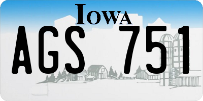 IA license plate AGS751