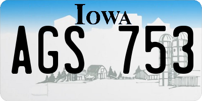 IA license plate AGS753