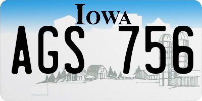 IA license plate AGS756
